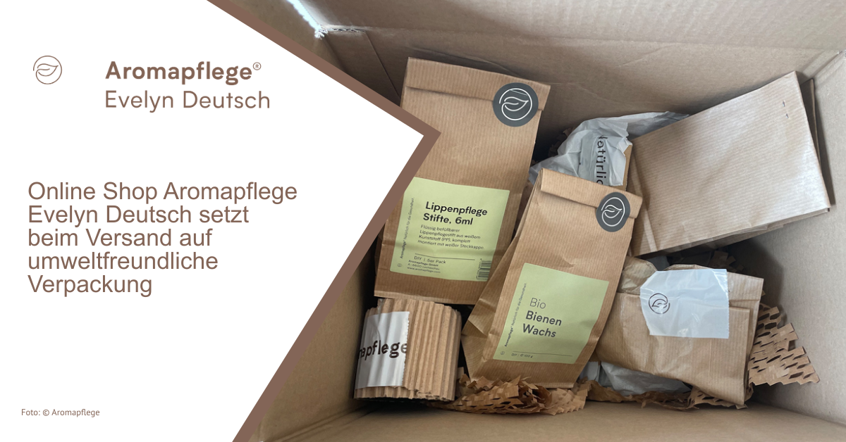 Online Shop Aromapflege Evelyn Deutsch setzt beim Versand auf umweltfr